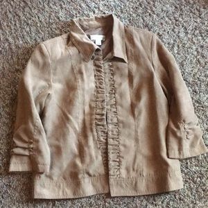 Tan 3/4 sleeve jacket